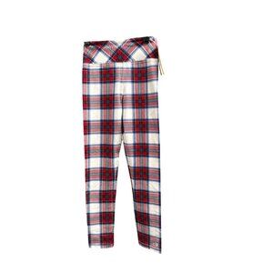 Vineyard Vines Girls Holiday Plaid Leggings S (7-8) 93% Cotton 7% Spandex Red &